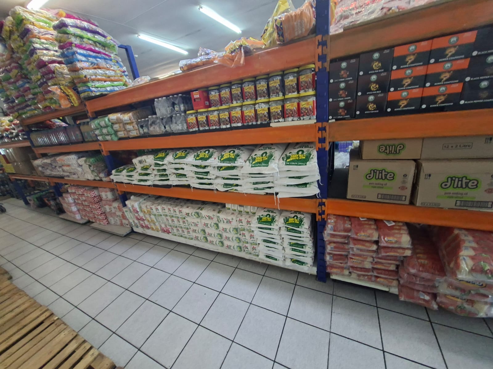 Warehouse shelves